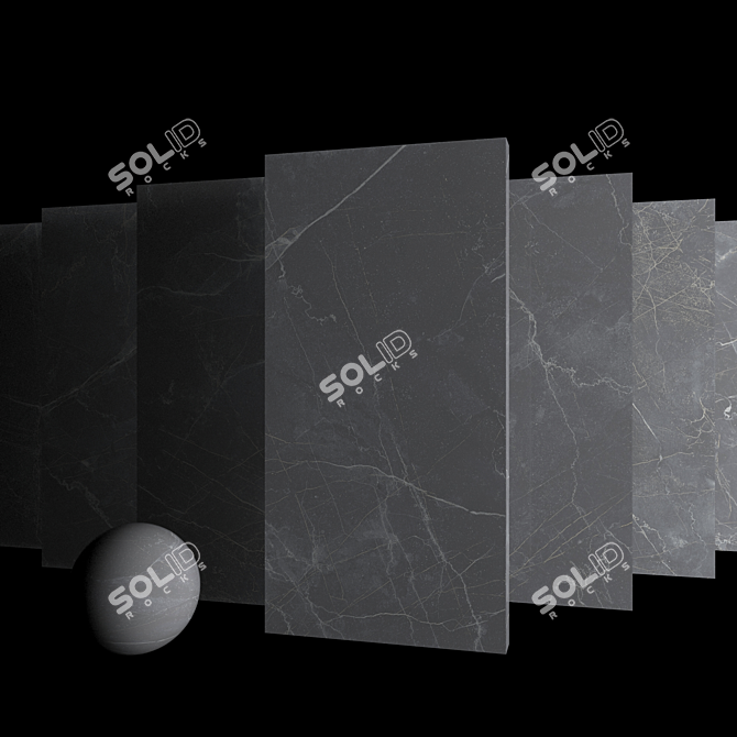 Maison Grey Marble Set: Multi-Texture, High-Definition Finish 3D model image 3