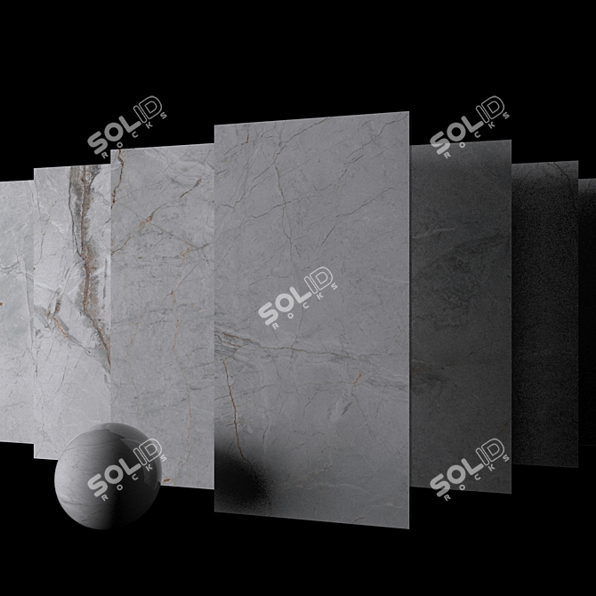 Marble Quest Gray Tiles Set 3D model image 2