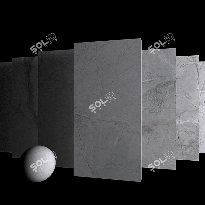 Marble Quest Gray Tiles Set 3D model image 3