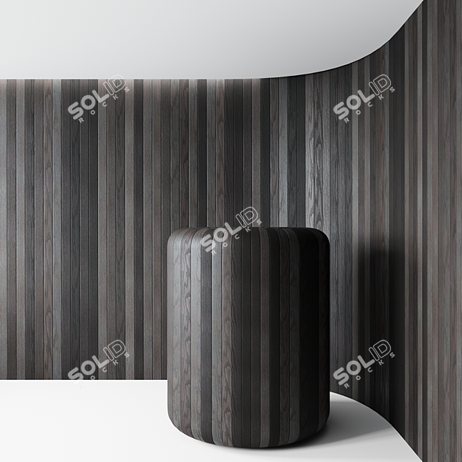 Seamless Wood Rails 3D model image 2