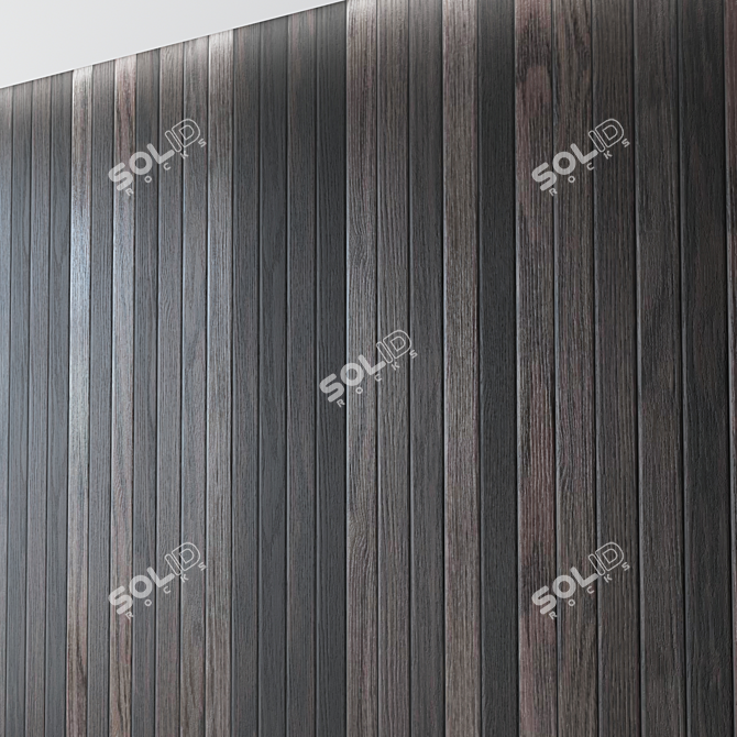 Seamless Wood Rails 3D model image 3