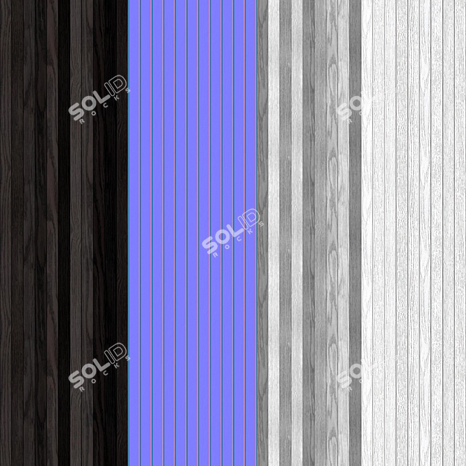 Seamless Wood Rails 3D model image 4