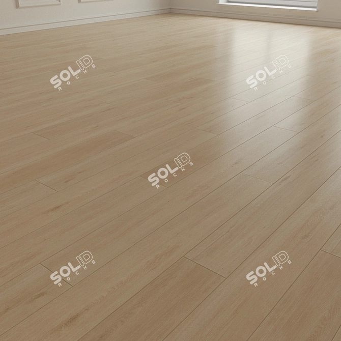 Natural Wood Laminate Parquet 3D model image 2