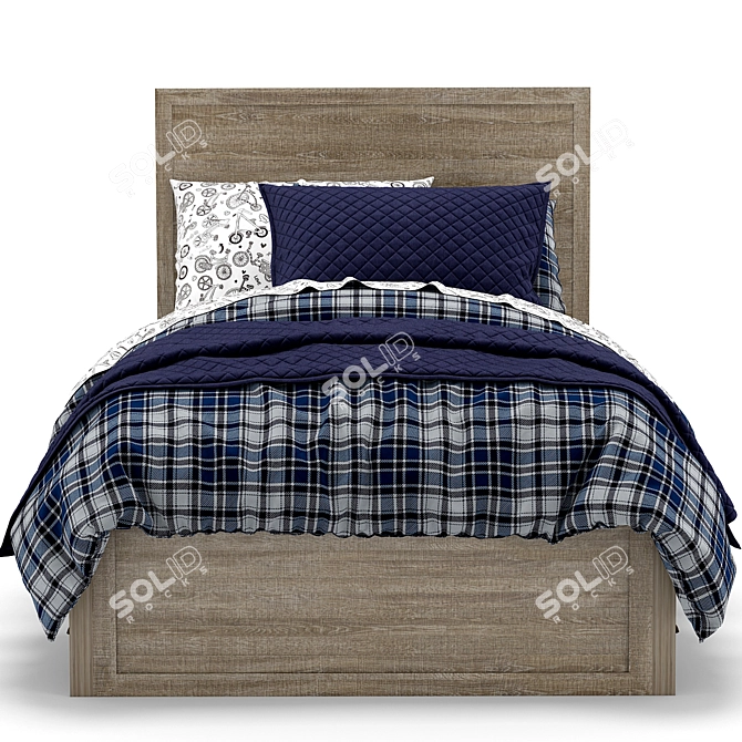 Modern Rustic Weller Bed 3D model image 2