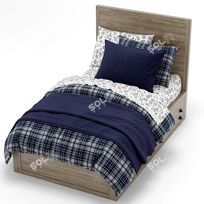 Modern Rustic Weller Bed 3D model image 3