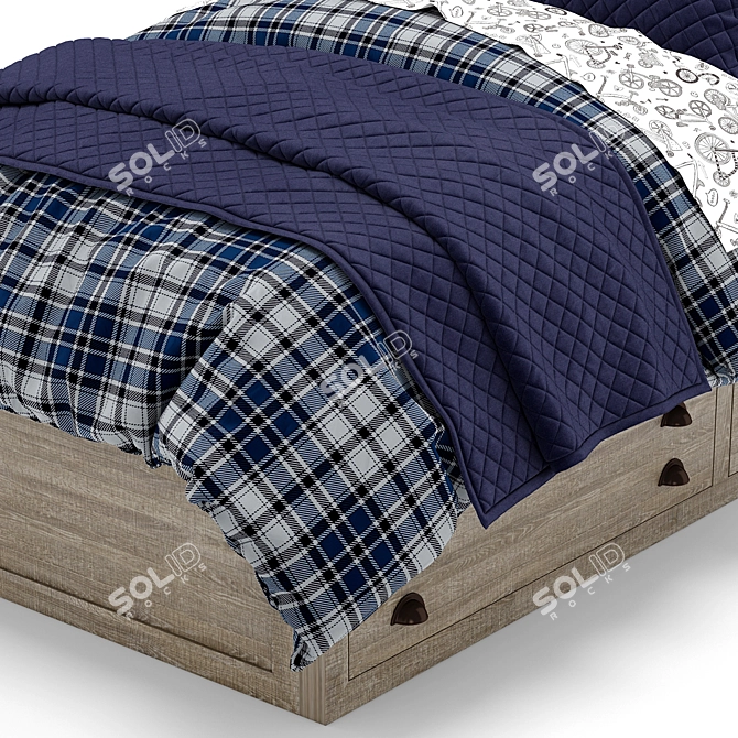 Modern Rustic Weller Bed 3D model image 4