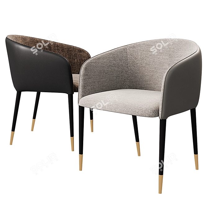 Modern Asher Dining Chair Sunpan 3D model image 3
