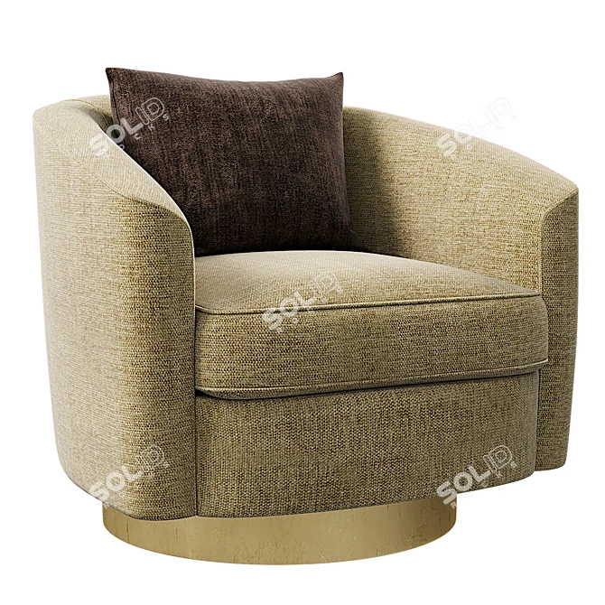 Luxury Leather Swivel Chair - Bernhardt Camino 3D model image 1