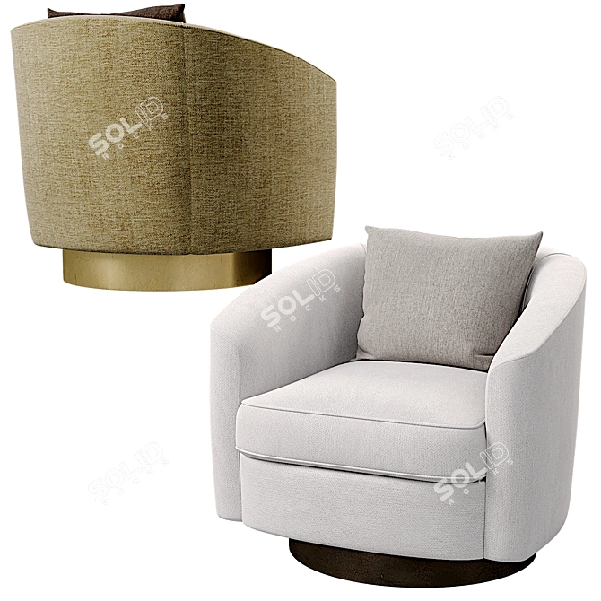 Luxury Leather Swivel Chair - Bernhardt Camino 3D model image 3