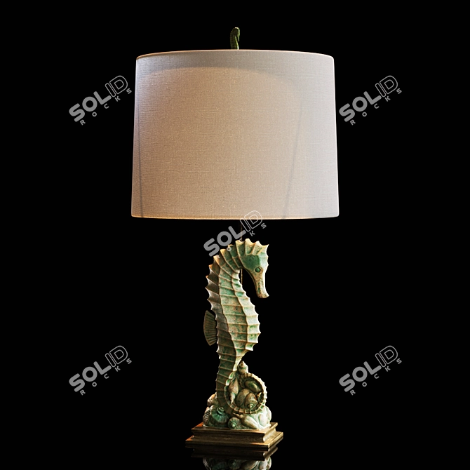Coastal Charm Seahorse Table Lamp 3D model image 1