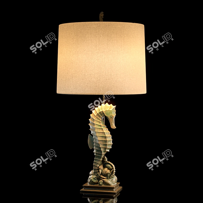 Coastal Charm Seahorse Table Lamp 3D model image 2