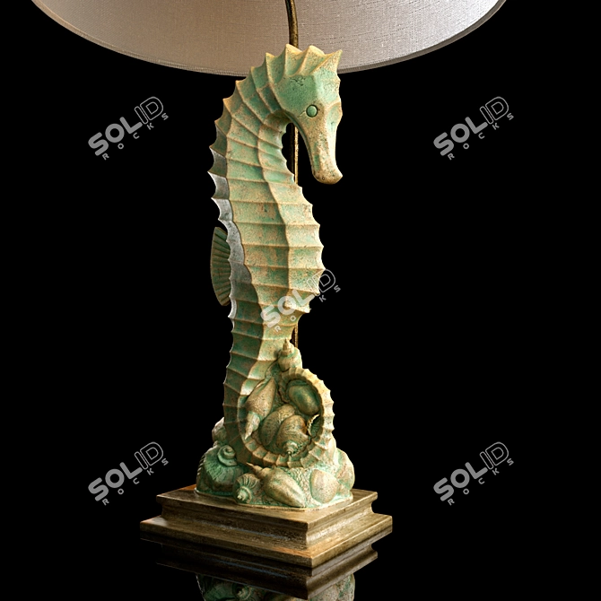 Coastal Charm Seahorse Table Lamp 3D model image 3