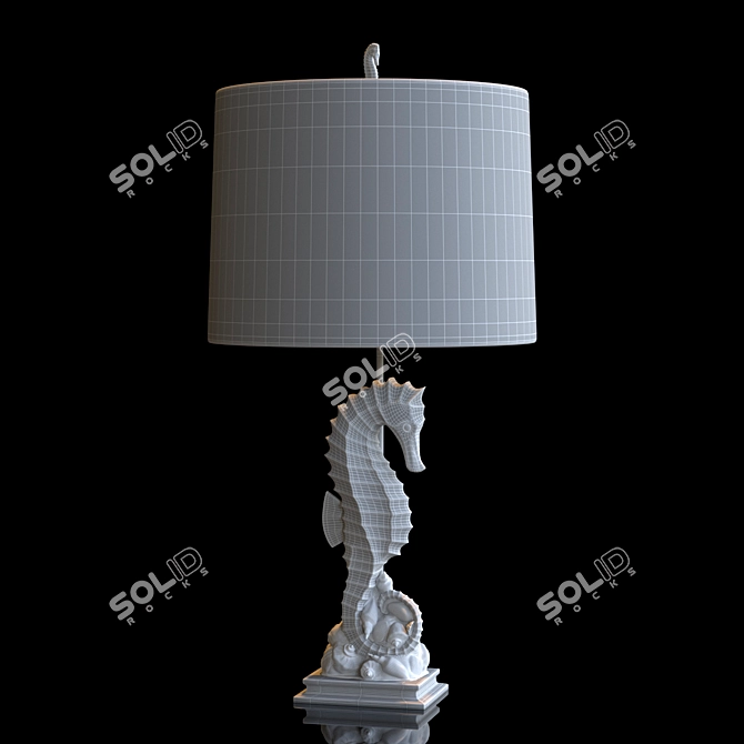 Coastal Charm Seahorse Table Lamp 3D model image 4
