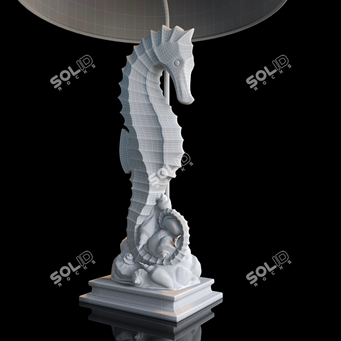 Coastal Charm Seahorse Table Lamp 3D model image 5