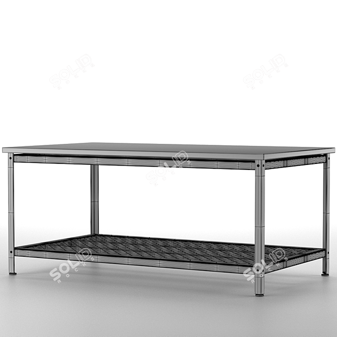 Vintage Industrial Coffee Table 3D model image 3