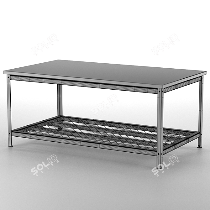 Vintage Industrial Coffee Table 3D model image 5