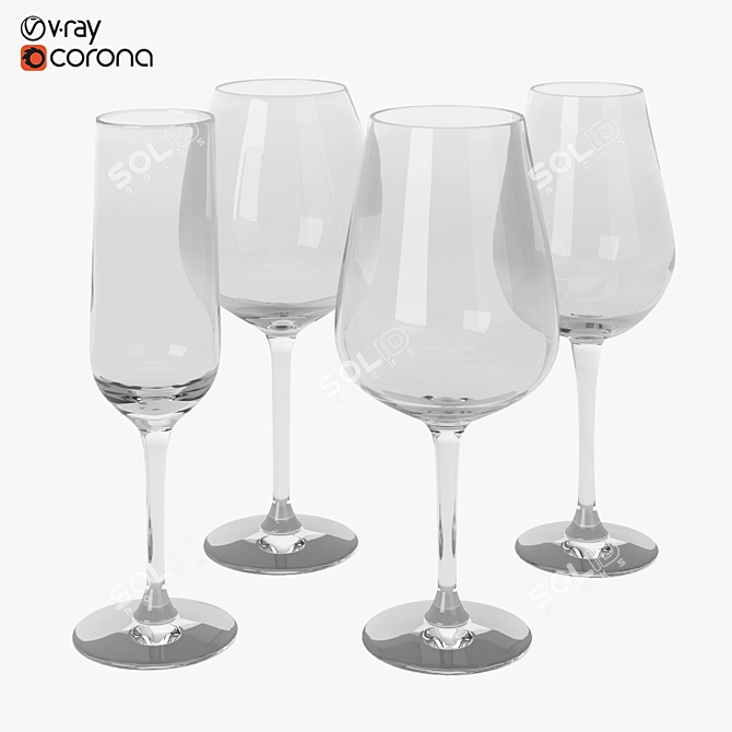 Sleek Ikea Hederlig Glasses 3D model image 1