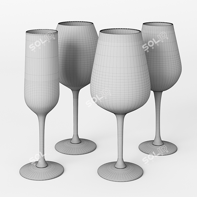 Sleek Ikea Hederlig Glasses 3D model image 2