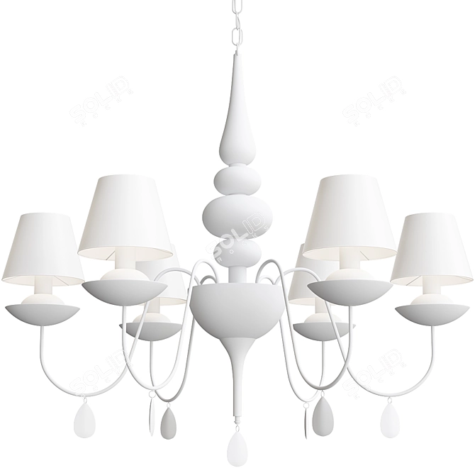 Ideal Lux Blanche SP6 Nero / Bianco: Elegant and Versatile Pendant Light 3D model image 4