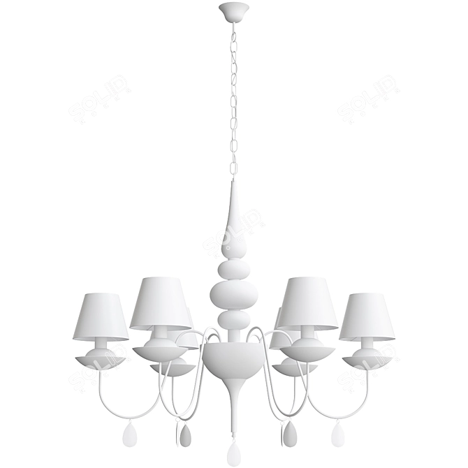 Ideal Lux Blanche SP6 Nero / Bianco: Elegant and Versatile Pendant Light 3D model image 5