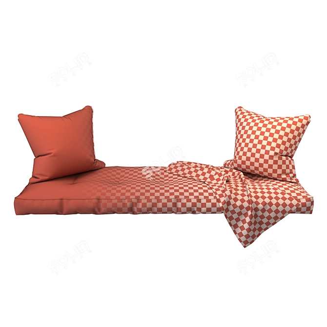 Cozy Corner Seat Pillows 3D model image 2