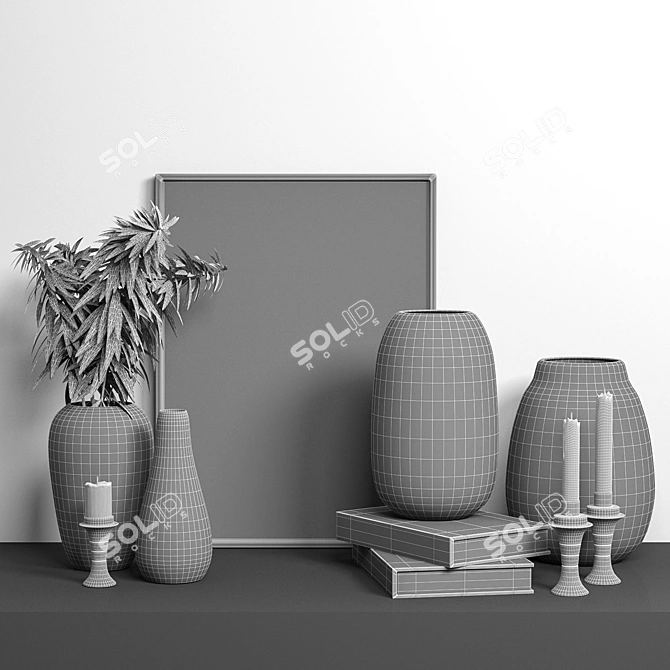 Elegant Glass Vase Decor 3D model image 4