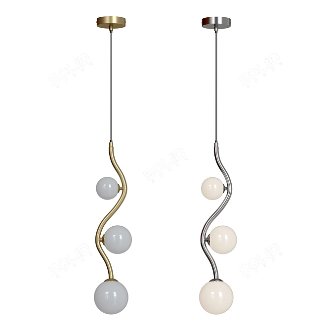 Modern Pendant Lamp Uva: MOD059PL-03CH and MOD059PL-03G 3D model image 1