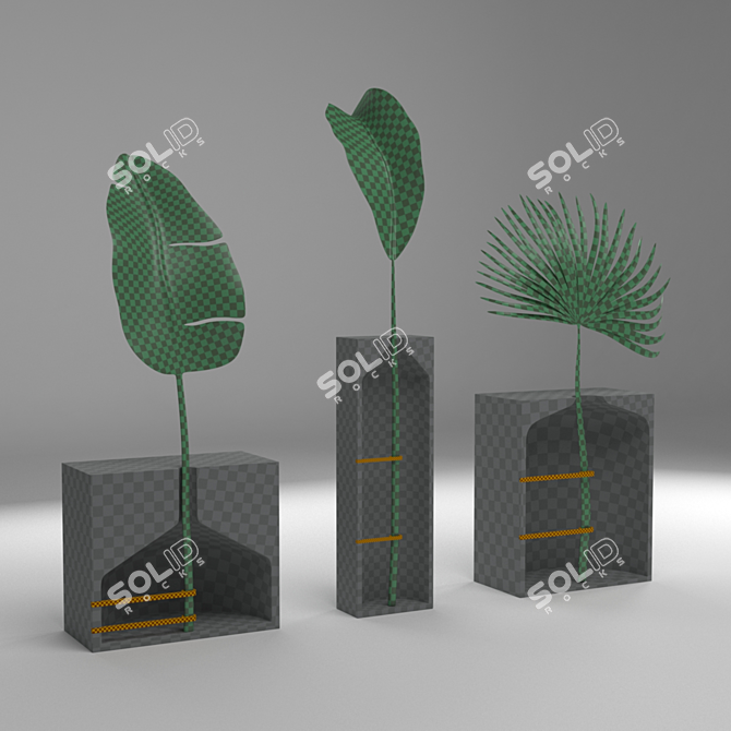 Sleek Concrete Planters for Modern Spaces 3D model image 4