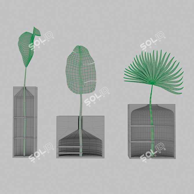 Sleek Concrete Planters for Modern Spaces 3D model image 5