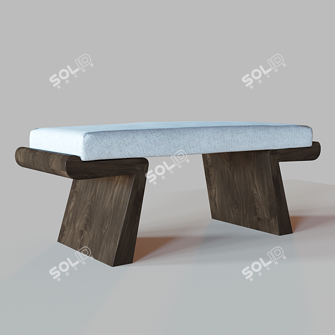 Halcyon Bench: Elegant Seating Solution 3D model image 1