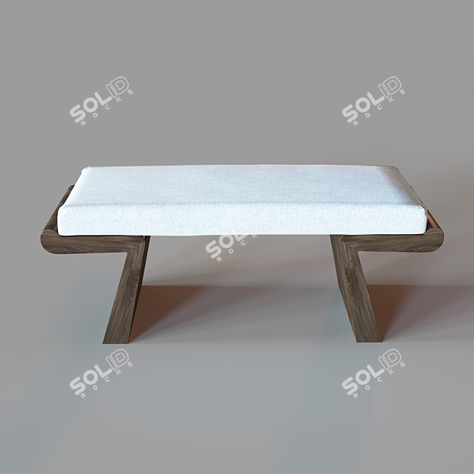 Halcyon Bench: Elegant Seating Solution 3D model image 2