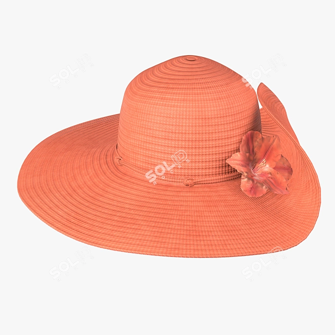 Summer Chic Floppy Hat 3D model image 1