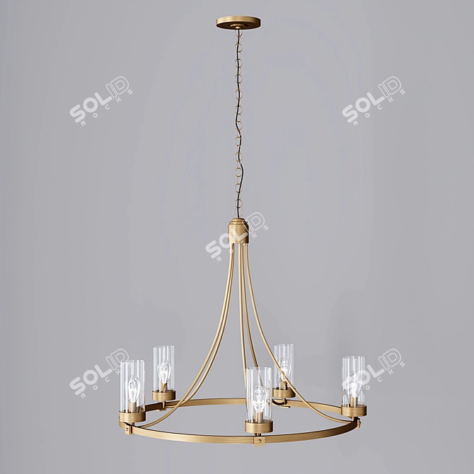 Helmsman 5-Light Chandelier: Elegant, Versatile Lighting 3D model image 1