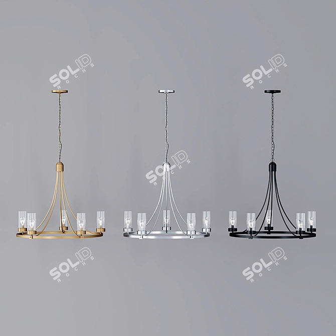 Helmsman 5-Light Chandelier: Elegant, Versatile Lighting 3D model image 2