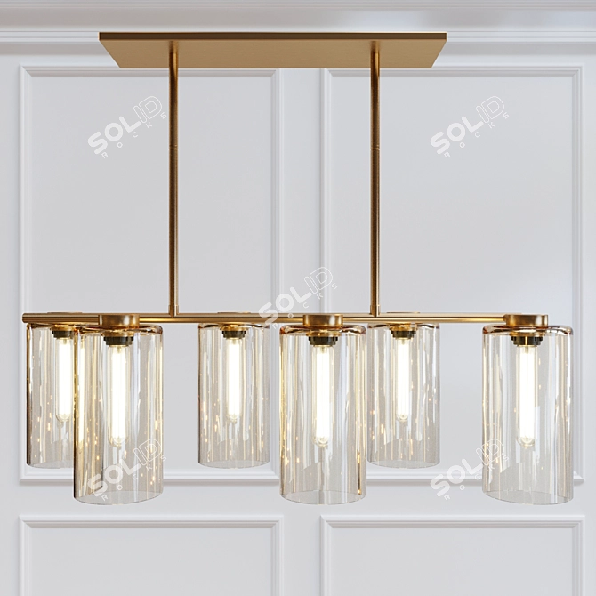 Radiant Glass Cylinder Chandelier 3D model image 1