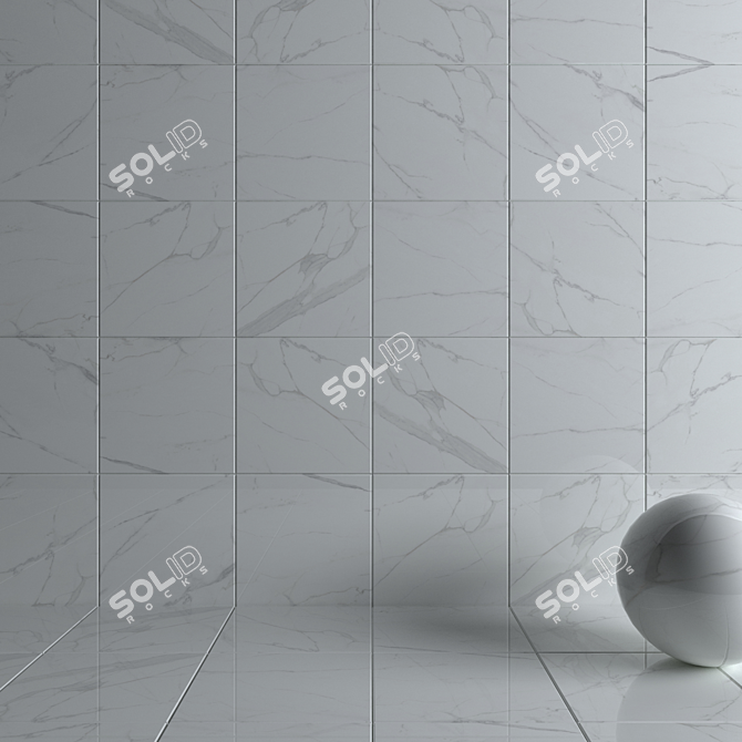 AFYON WHITE Wall Tiles: Multi-Texture, High Definition, Corona Material 3D model image 3