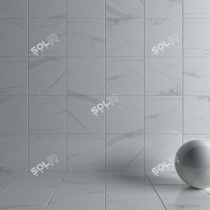 Elegant AFYON WHITE Wall Tiles 3D model image 3