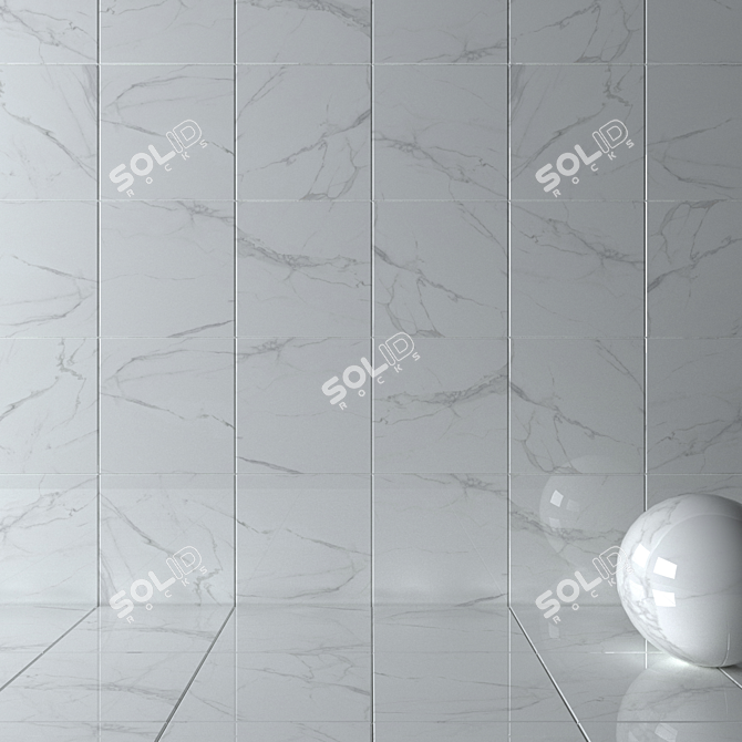 AFYON WHITE Wall Tiles Set 3D model image 2