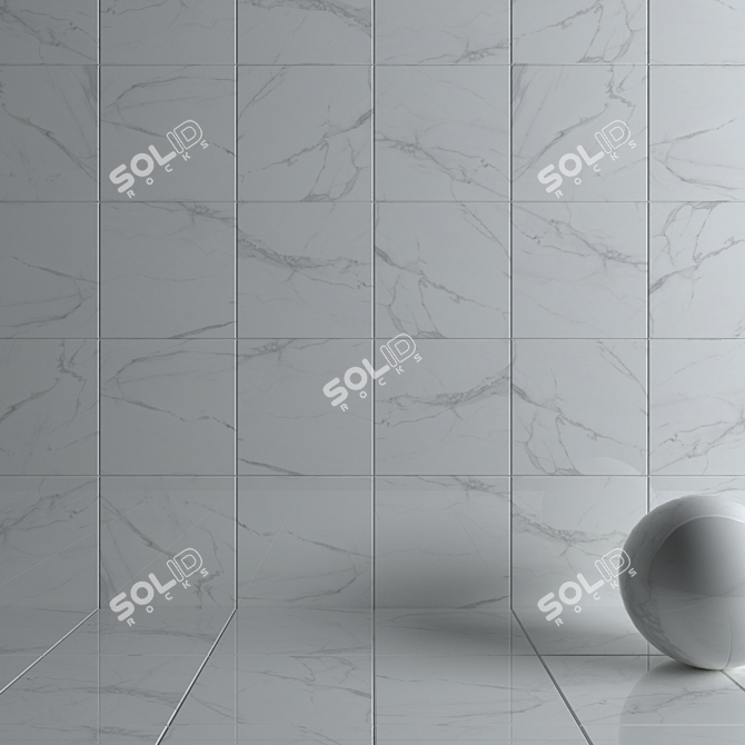 AFYON WHITE Wall Tiles Set 3D model image 3