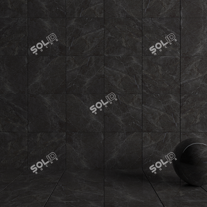  Alanya Fume Wall Tiles: Multi-Texture 60x60cm 3D model image 3