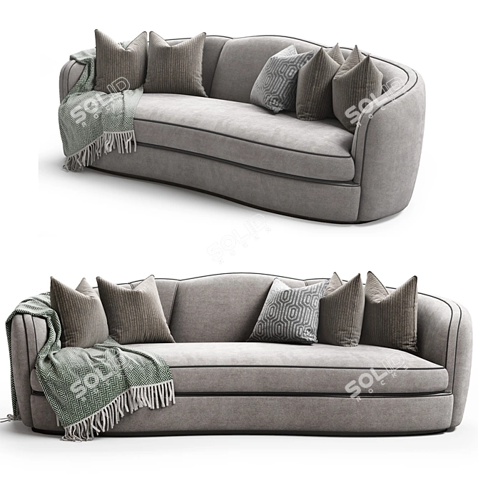 Elegant Classic Sofa: Josephine 3D model image 2