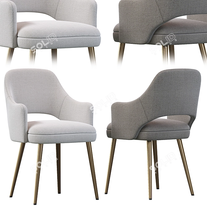 Comfortable and Modern Costanza Chair 3D model image 2