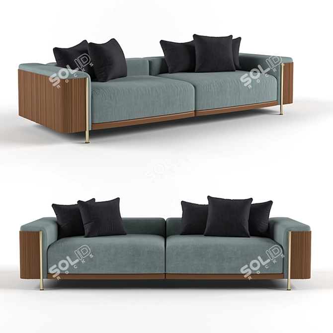 Elegant and Comfortable Deva Sofa 3D model image 1