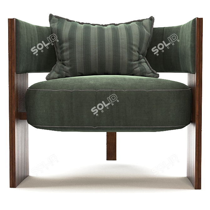 Striped Elements Accent Chair 3D model image 2