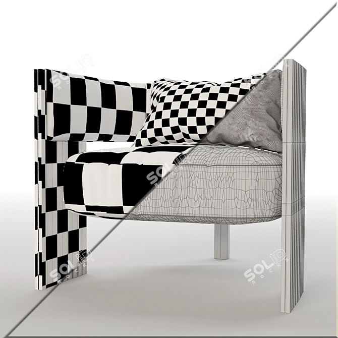 Striped Elements Accent Chair 3D model image 4