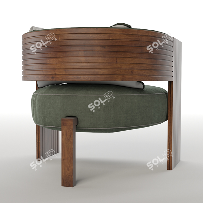 Striped Elements Accent Chair 3D model image 5