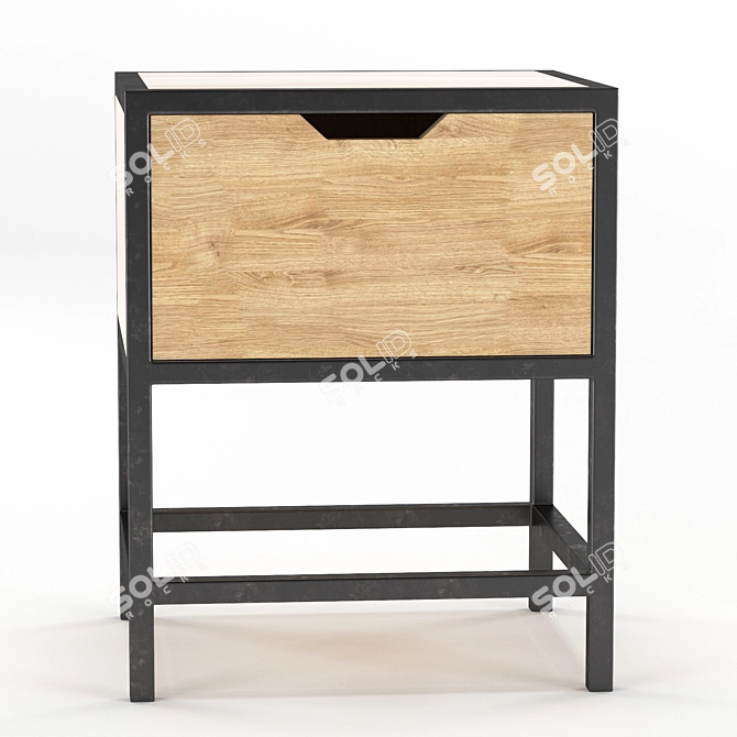 Modern Loft Curbstone: Elegant Bedside Table 3D model image 1