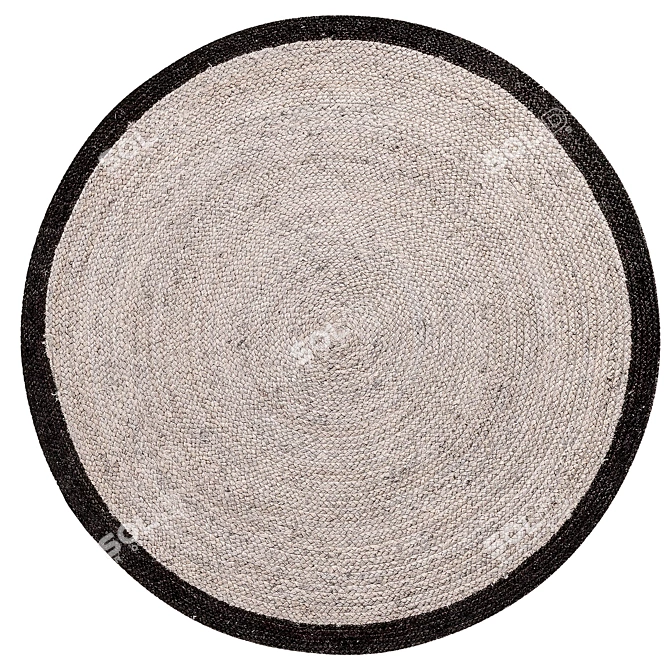 Modern Jute Rug by Kave Home 3D model image 2