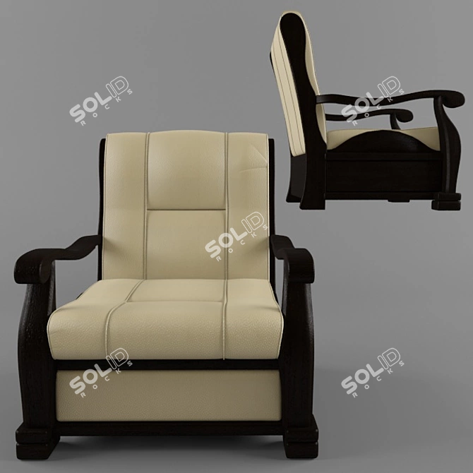 Triumph Wooden Armchair 3D model image 4