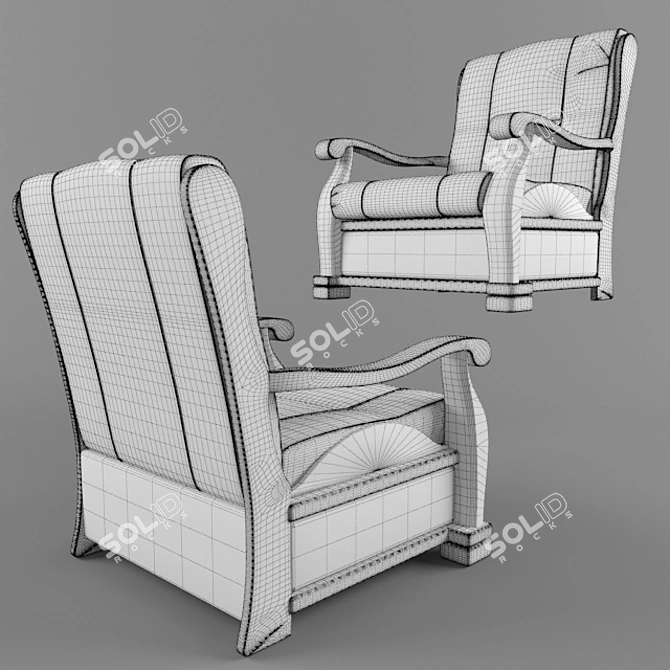 Triumph Wooden Armchair 3D model image 5